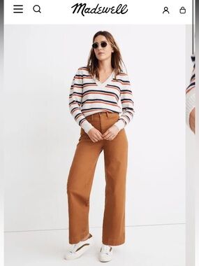 Madewell Full Length Slim Emmett Wide Leg Pants